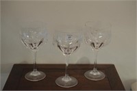 Twelve German cut glass water glasses