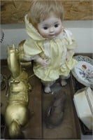 Porcelain Doll / Rabbit Bank / Horse & Clock