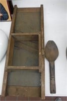 Vintage Slicer / Wooden Spoon