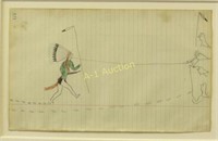 Native American Sioux Ledger Drawing