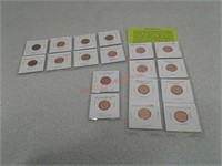 8 brilliant uncirculated old Lincoln cents, 2
