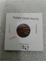 1867 3 cent piece coin