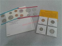 1972 uncirculated Mint set coins and proof set of