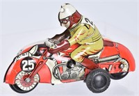 HUKI Tin Windup MOTORCYCLE w/ SIDECAR