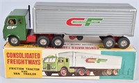 Tin Friction CONSOLIDATED FREIGHT TRUCK w/BOX