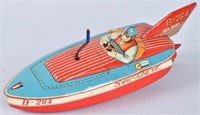 JAPAN Tin Windup SEA DART RACE BOAT