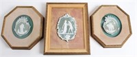 3 Framed Schafer & Vater German Jasperware Plaques