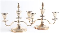 Pair of Vintage English Silver-Plate Candelabra