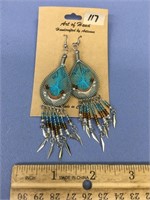 Beautiful pair of hand made dream catcher earrings