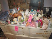 Group of misc hygiene items: lotions, perfumes,