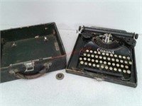 Corona four glass key typewriter in case
