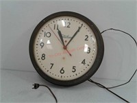 vintage Telechron electric school wall clock w