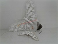 3 metal butterfly yard / garden decor