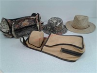 Sun hats, trap shooting bag and waist pack / bag