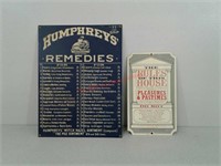 2 porcelain signs Humphreys remedies and the