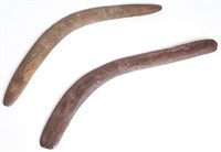2 Oceanic Wood Carved Boomerangs