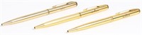 3 Parker Rolex Ballpoint Gold-Tone Metal Pens