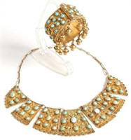 Egyptian Vermeil & Turquoise Necklace & Bracelet