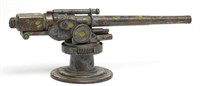 Vintage Painted Bronze Tabletop Anti-Aircraft Gun