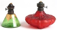 2 Glass Oil Lamps