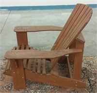 Solid Oak Adirondack Lounge Chair