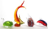 4 Murano Glass Table Sculptures