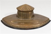 Arts and Crafts Brass Inkwell