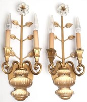 Pair of Gilt Floriform Sconces, Bagues Manner