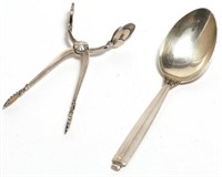 Georg Jensen Danish Sterling Silver Tongs & Spoon