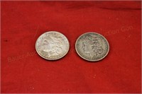 (2) Morgan Silver Dollars - 1880, 1896