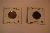 1868 and 1868 Shield Nickel