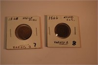1868 and 1866 Shield Nickel