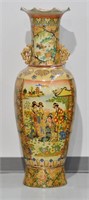 Large Oriental Moriage Porcelian Vase 41" T