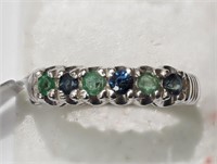 Sterling Silver Emerald and Sapphire (Total 1.5ct)