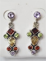 Sterling Silver Gemstone Earrings, Retail $250