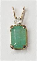 10K Yellow Gold Emerald (0.65ct) and