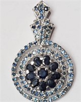 Sterling Silver Sapphire Pendant, Retail $500