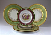 Eight Continental porcelain cabinet plates