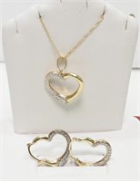 10K Yellow Gold Heart Shaped Necklace