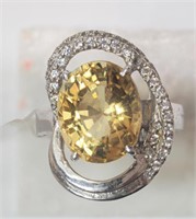 Sterling Silver Citrine (6ct) and Cubiz Zirconia
