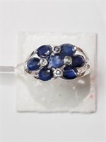 Sterling Silver Sapphire (3.5ct) Ring, Retail $200