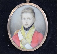 Georgian portrait miniature of military gentleman