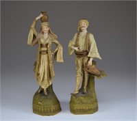 Pair of Austrian gilt porcelain figures