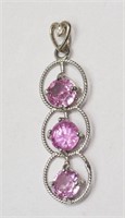 14K White Gold Pink Sapphire (1.50ct) and