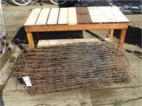 Wire Fencing & Wood Table