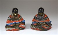 Pair of cold painted figural bookends