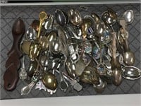 Large lot of collector spoons, some are silver