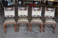 4 Antique Walnut Victorian Chairs