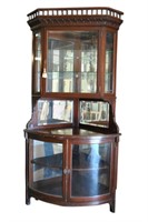 Huge Period Victorian Corner Display Cabinet