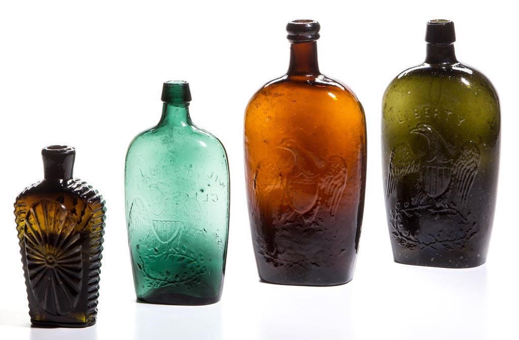Good collection of historical and figural flasks